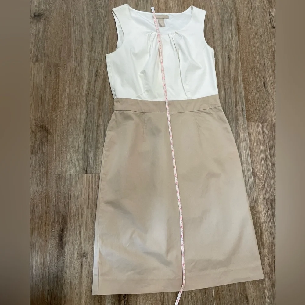 Banana Republic White and Tan Sleeveless Dress- Size 2 - Picture 7 of 12